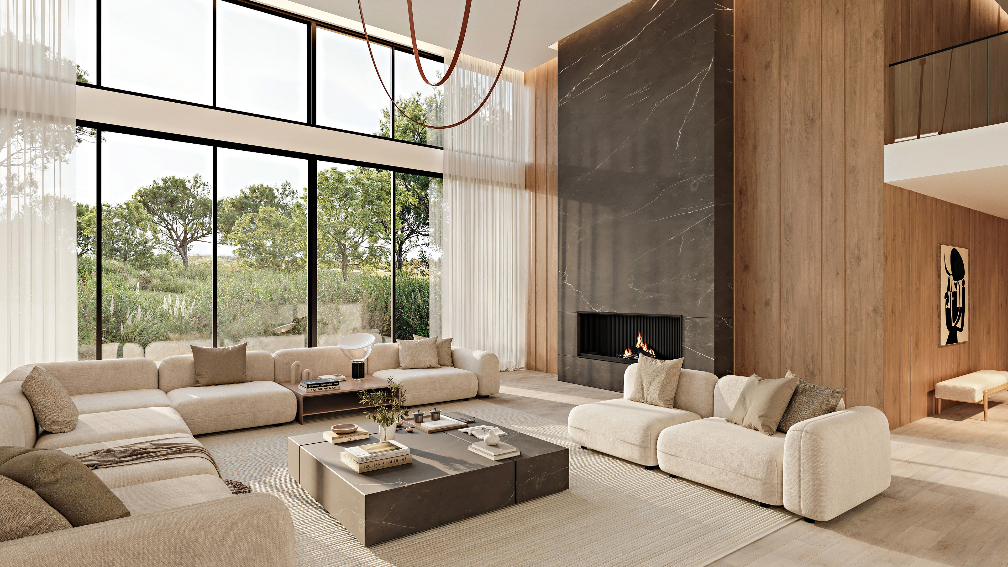 3D illustrasjon av stue